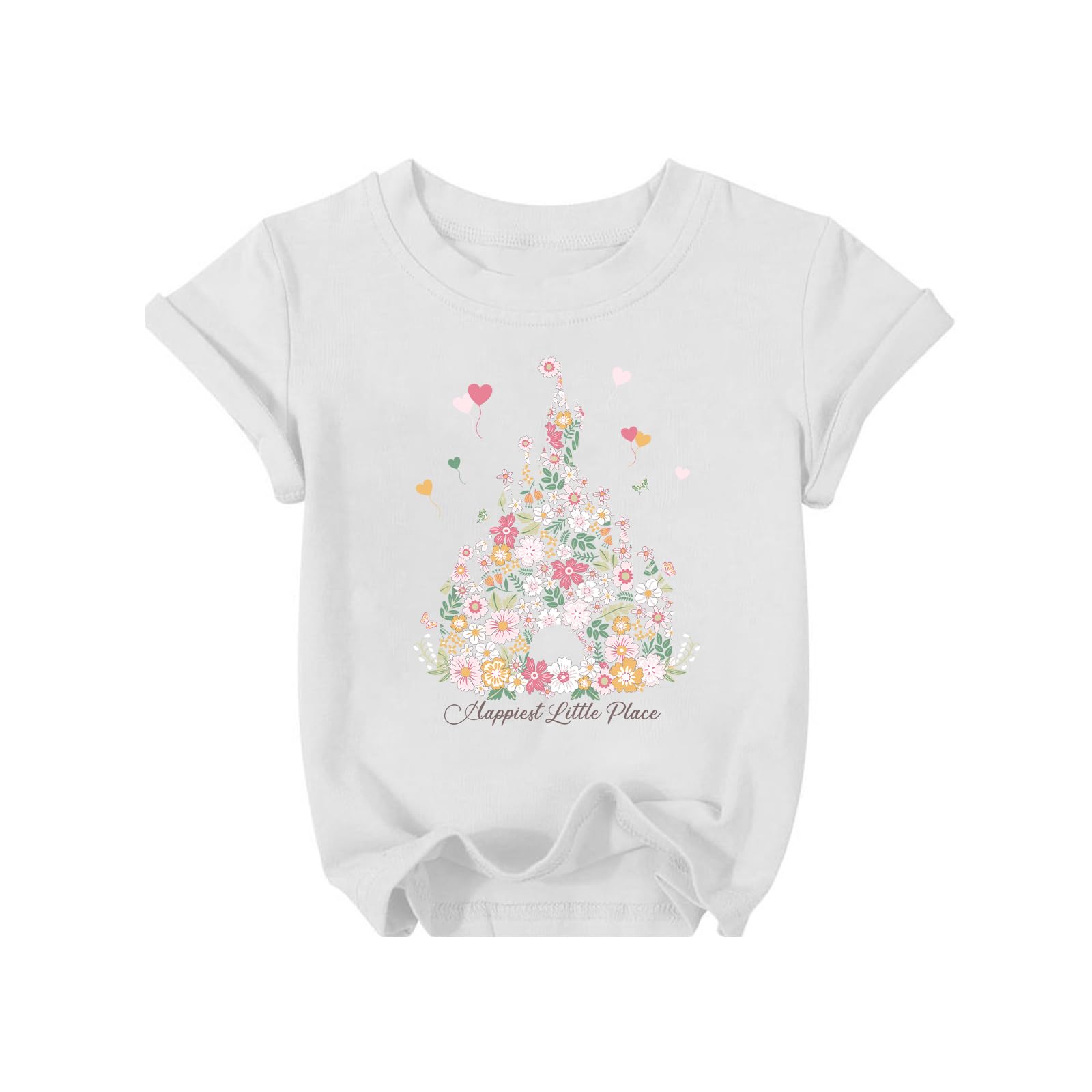 Magical Shirt for Girl Floral Graphic Tshirt Kids Cute Flower Holiday Summer Trip Tee Tops