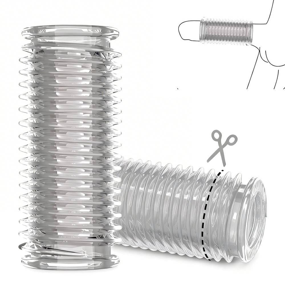Clear Penis Sleeve 2-Pack Trim-to-Fit Girth Enhancer for Smaller Size Elastic Reusable Cock Extender Transparent Male Sex Toys
