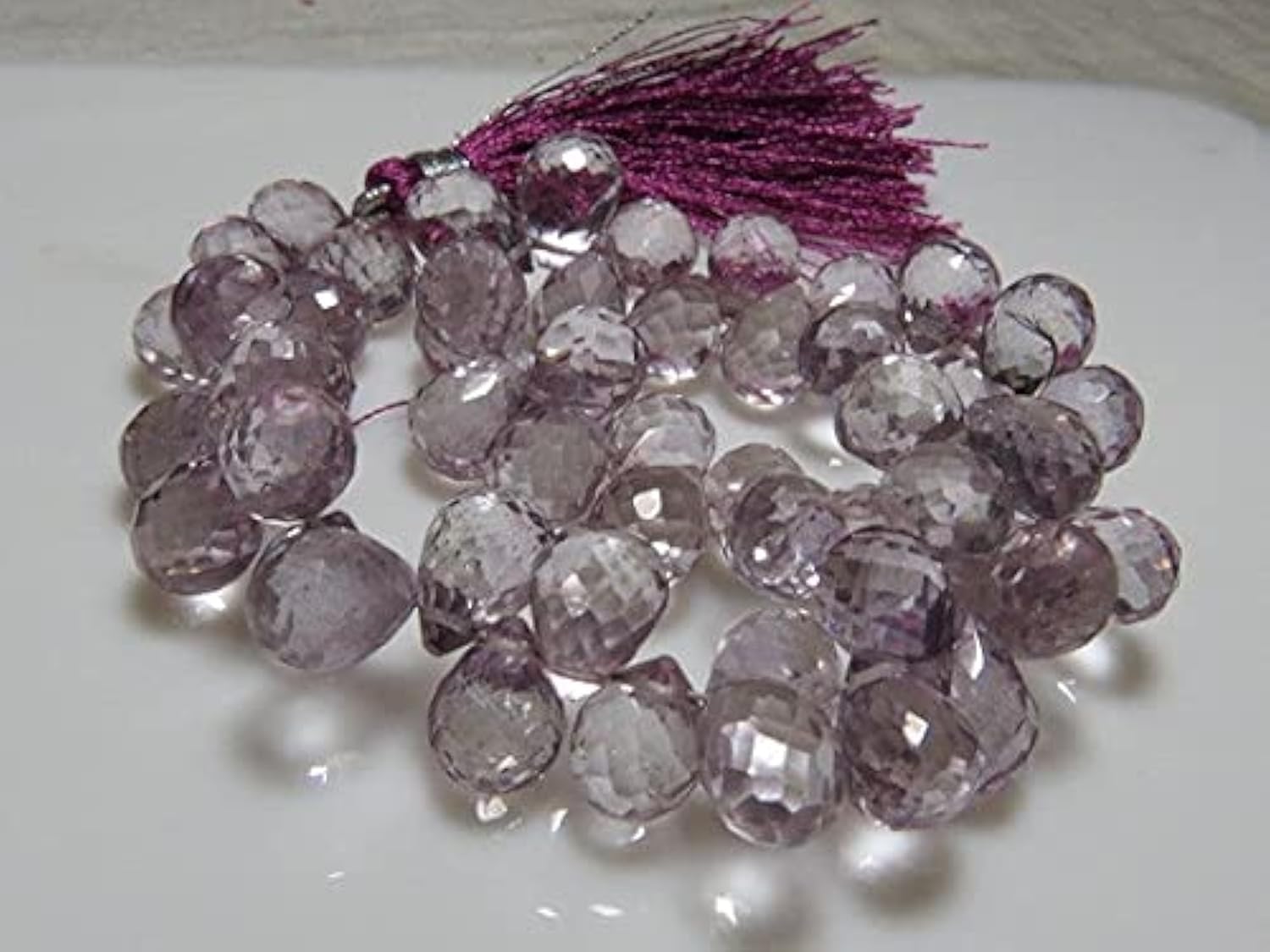 Améthyste rose perles gouttes facettées pour créer vos propres bijoux bohèmes chic en atelier