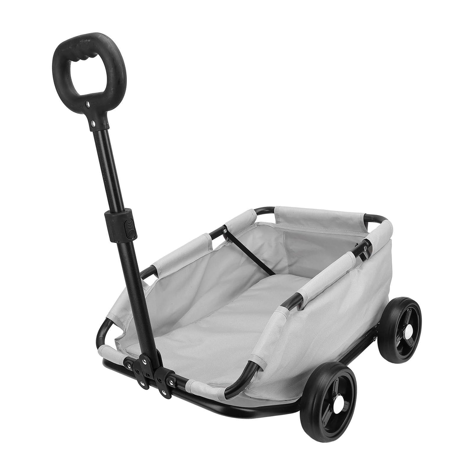 Hundewagen mit Rahmen aus Kohlenstoffstahl, Reisekorb für Haustiere mit Rädern, leichter, zusammenklappbarer Tiertransporter für Hunde und Katzen bis zu 7 kg, geräumiges Design aus (Grau)