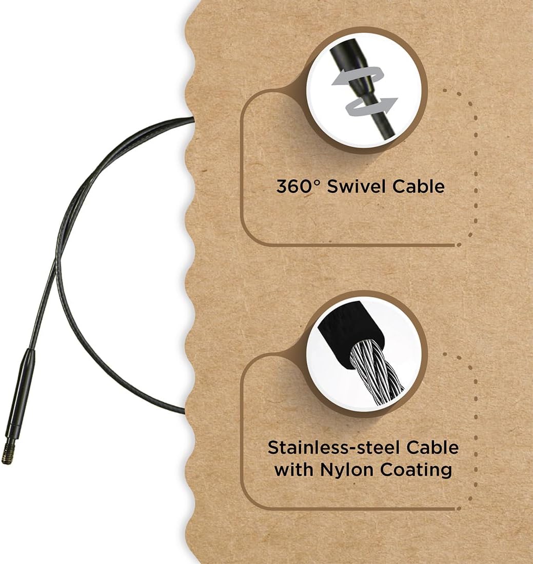 Knitter’s Pride Black Nylon Coated Stainless Steel Swivel Cables – 22""