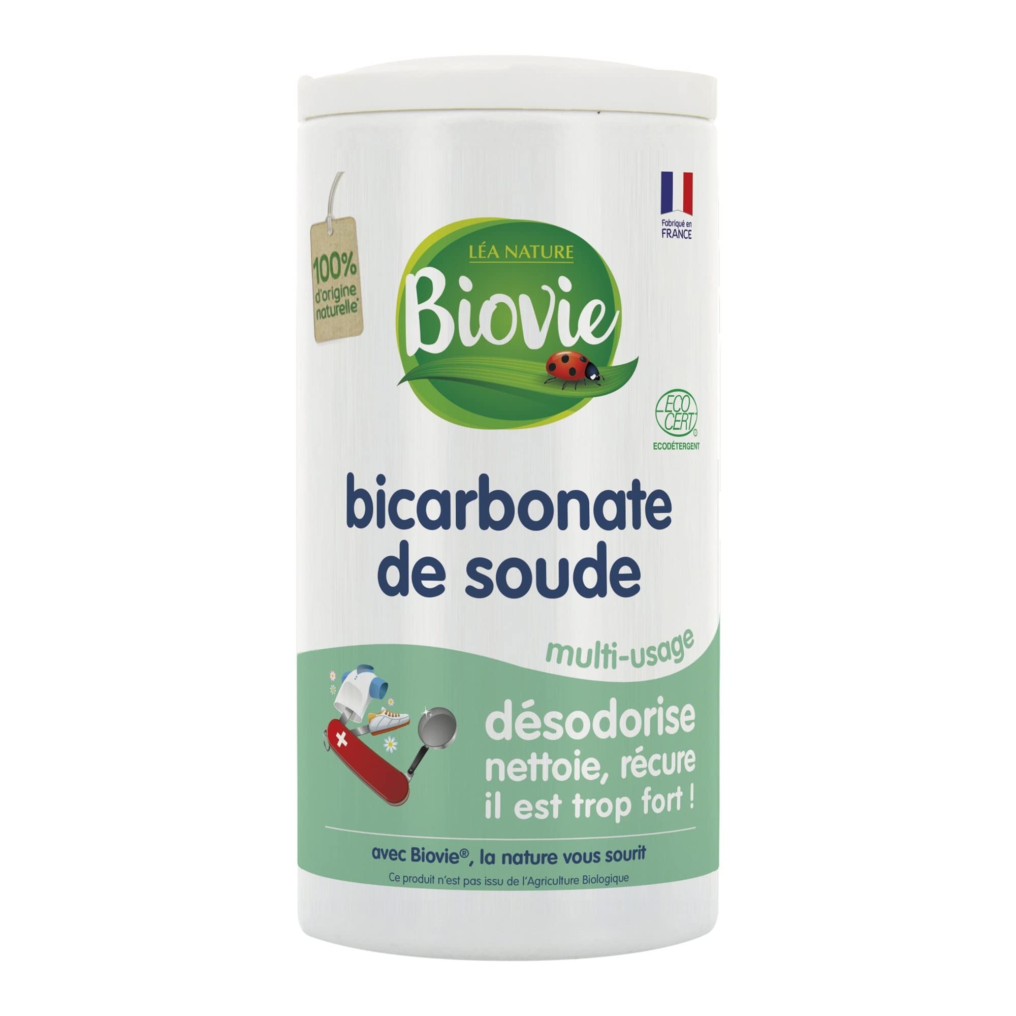 Biovie - Bicarbonate de soude, salière - Droguerie - Ecodétergent - Salière de 250g - Lot de 2