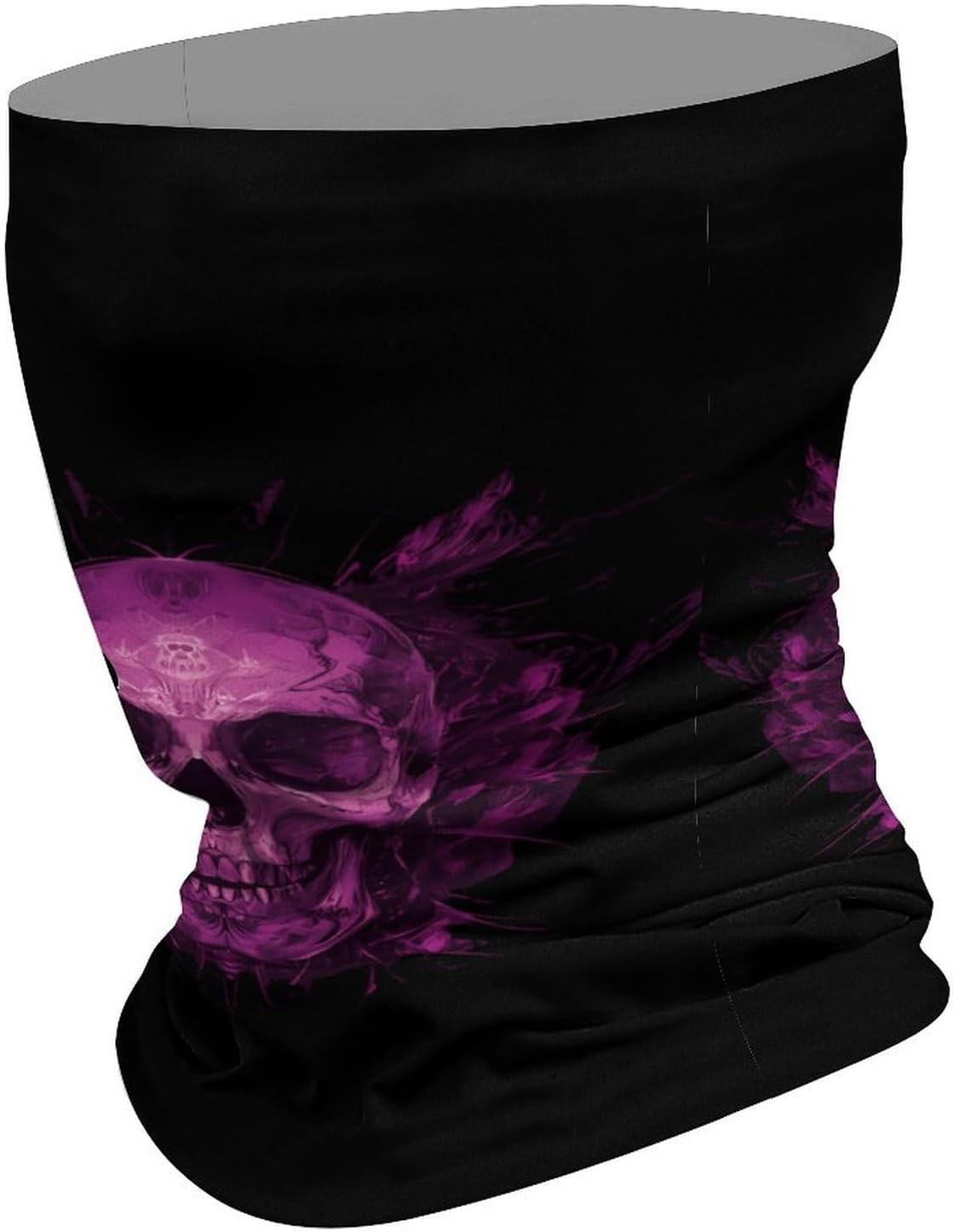 Horror Skull Purple Fantasy Neck Gaiter Windproof Face Mask Bandanas for Men Women Cold Weather Scarf
