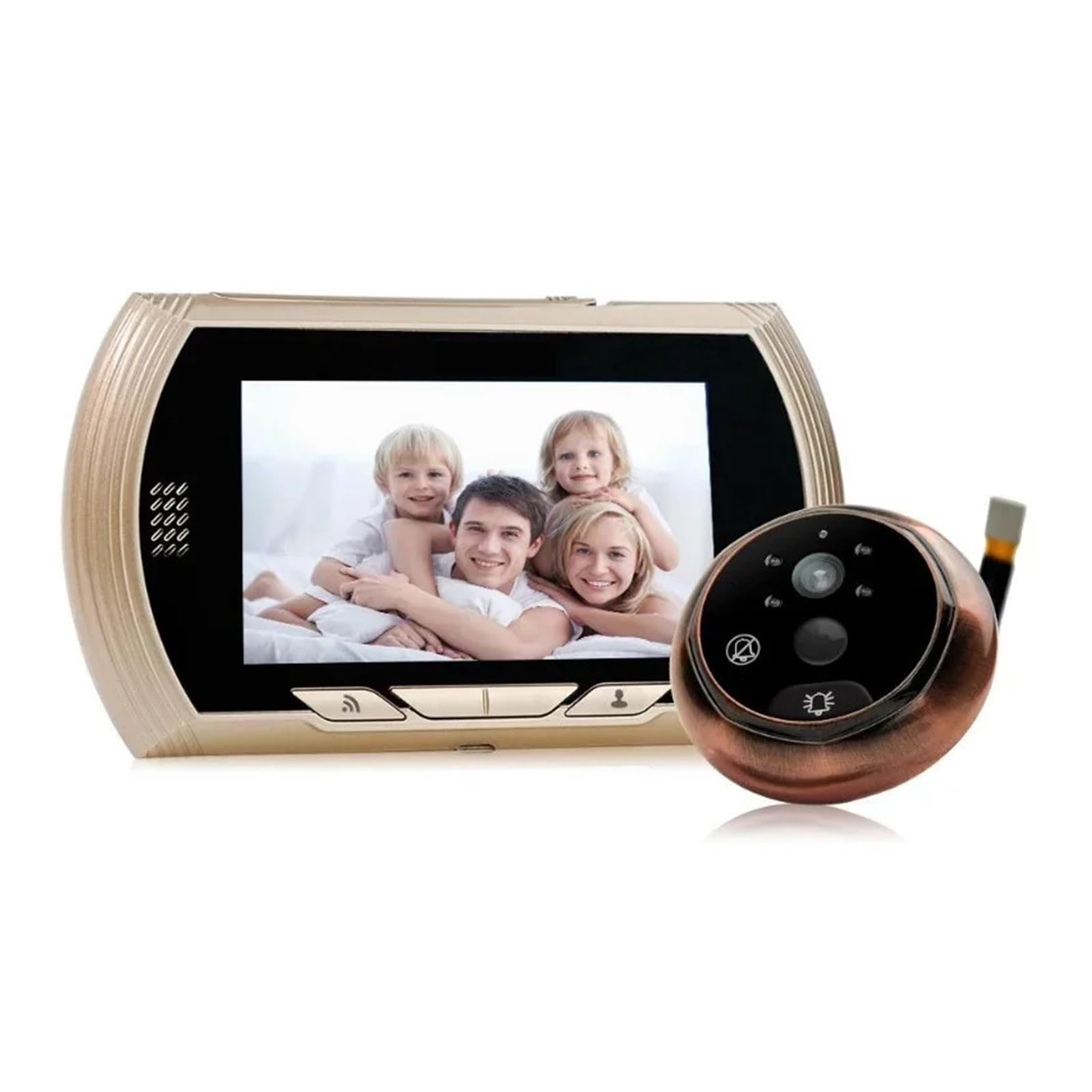 Visionneuse de porte numérique intelligente de 4.5 pouces, caméra(Silver)