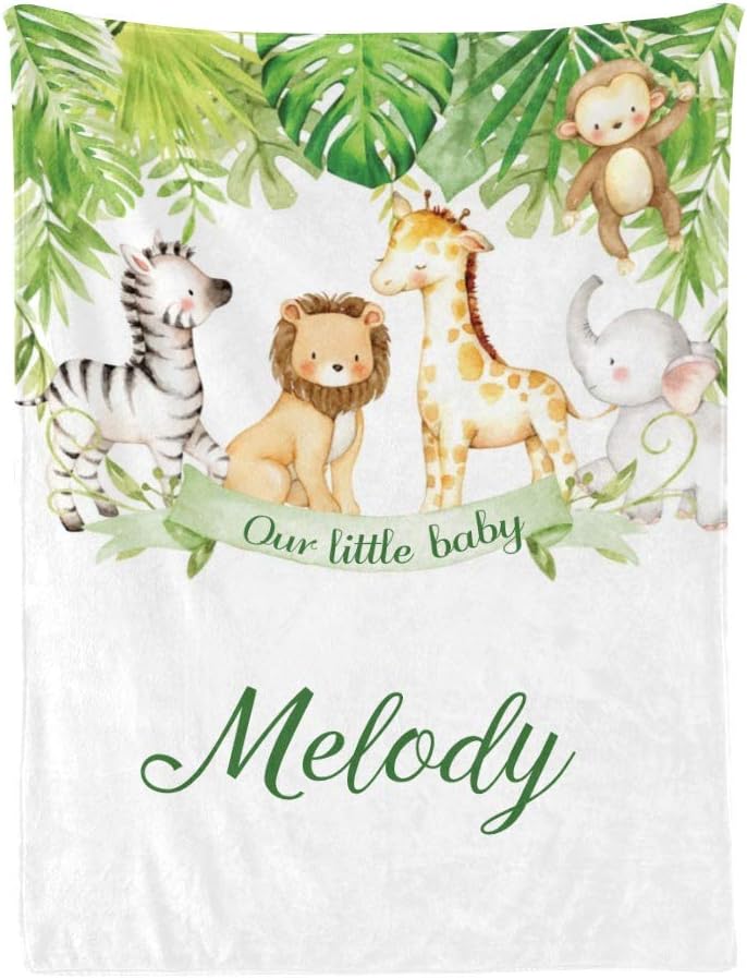 Under The Sea Ocean Personalized Receiving Baby Blankets for Girls Boys Kids with Name,Customized Swaddle Blankets Gift for Newborn Crib Infants 30x40 Inches