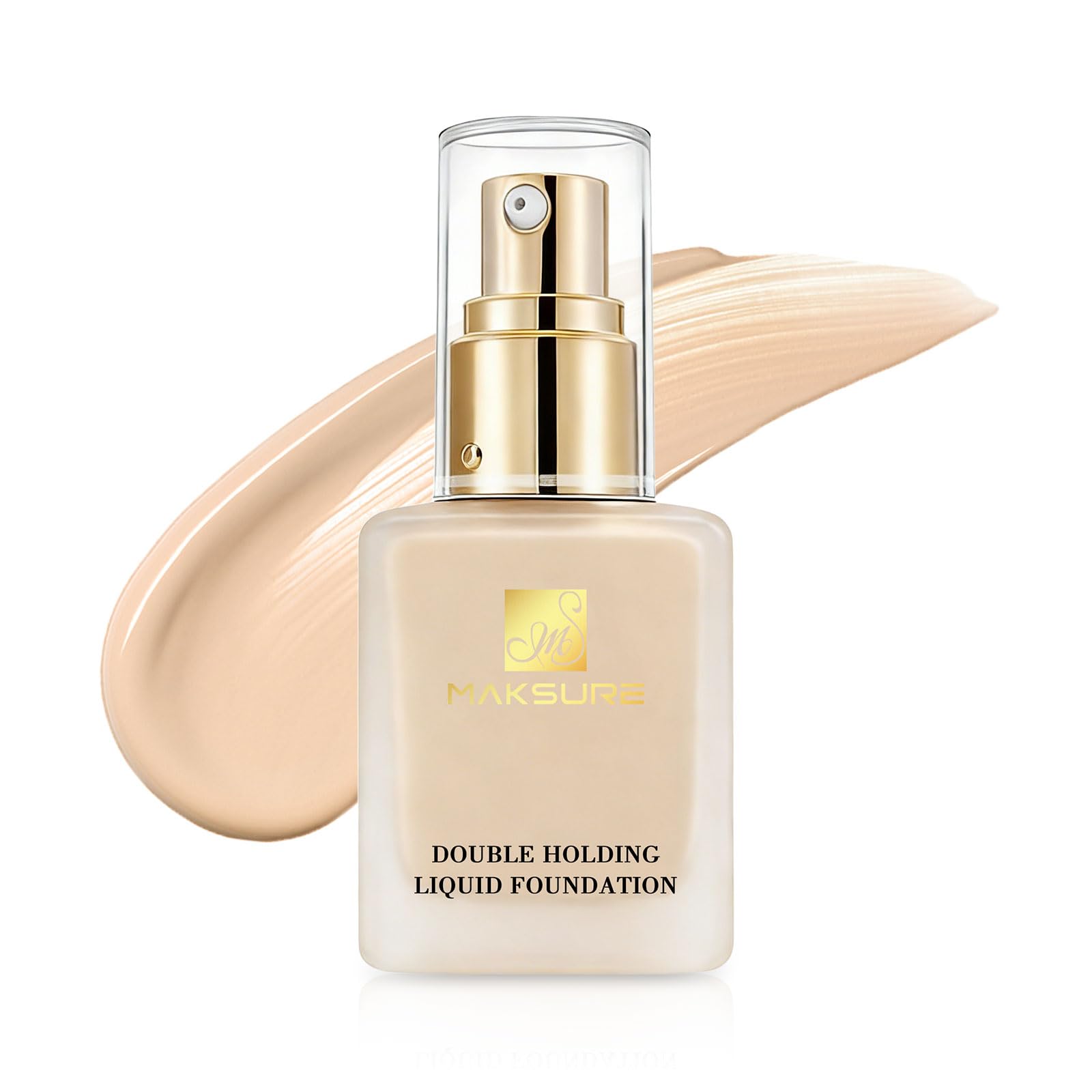 Maksure ロングウェア リキッドファンデーション【24時間化粧持ち】 崩れにくい 防水防汗 皮脂コントロール くすみ・毛穴カバー 自然な肌ツヤ 高いカバー力 薄づきで肌密着 化粧品 普通肌・混合肌用 ファンデーション リキッド (MS02ナチュラルホワイト)