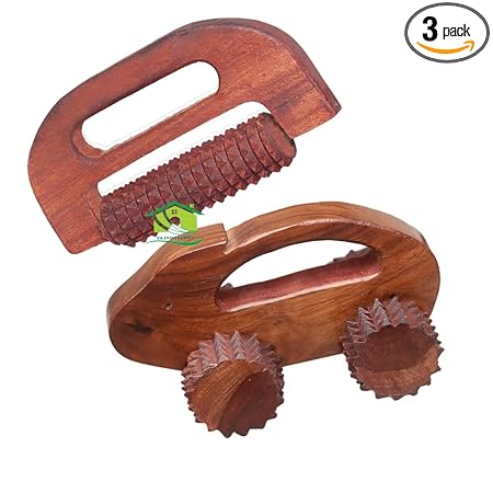 FA INDUSTRIES Wooden Handle massager (6x3 cm), Wooden Mouse massager (6.5x3 cm) (Set of 2) (Only Massager Manufacturering)