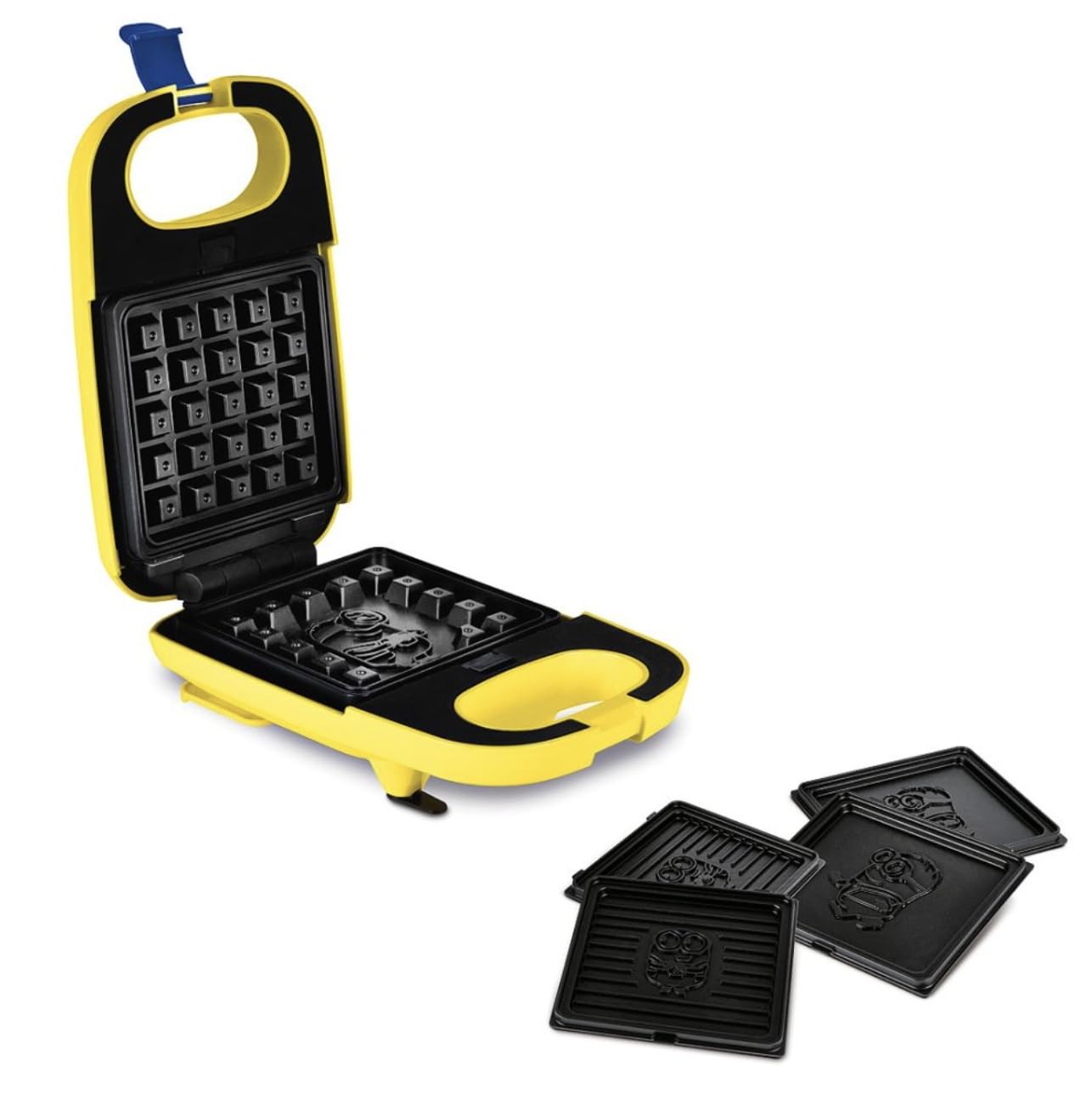 Berlinger Haus Minions Opiekacz do kanapek 3-w-1 600 W – tytanowa powłoka nieprzywierająca, kolekcja MINIONS, żółto-niebieski