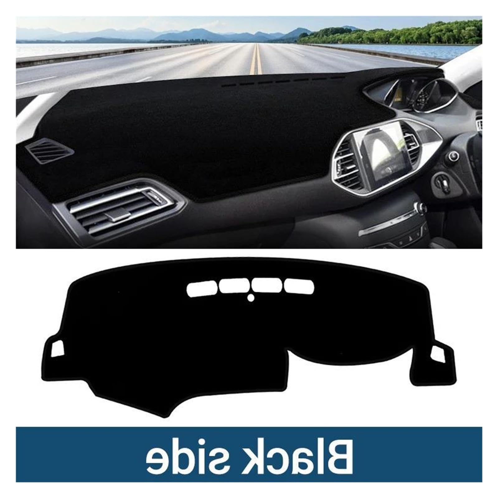 Dashboard Matte Für Peugeot 308 SW T9 308 Für GTI II MK2 2014-2020 Auto Armaturenbrett Abdeckung Matte Sonnenschutz Pad Zubehör Center Konsole Armaturenbrett Matte(A Black Side,RHD)