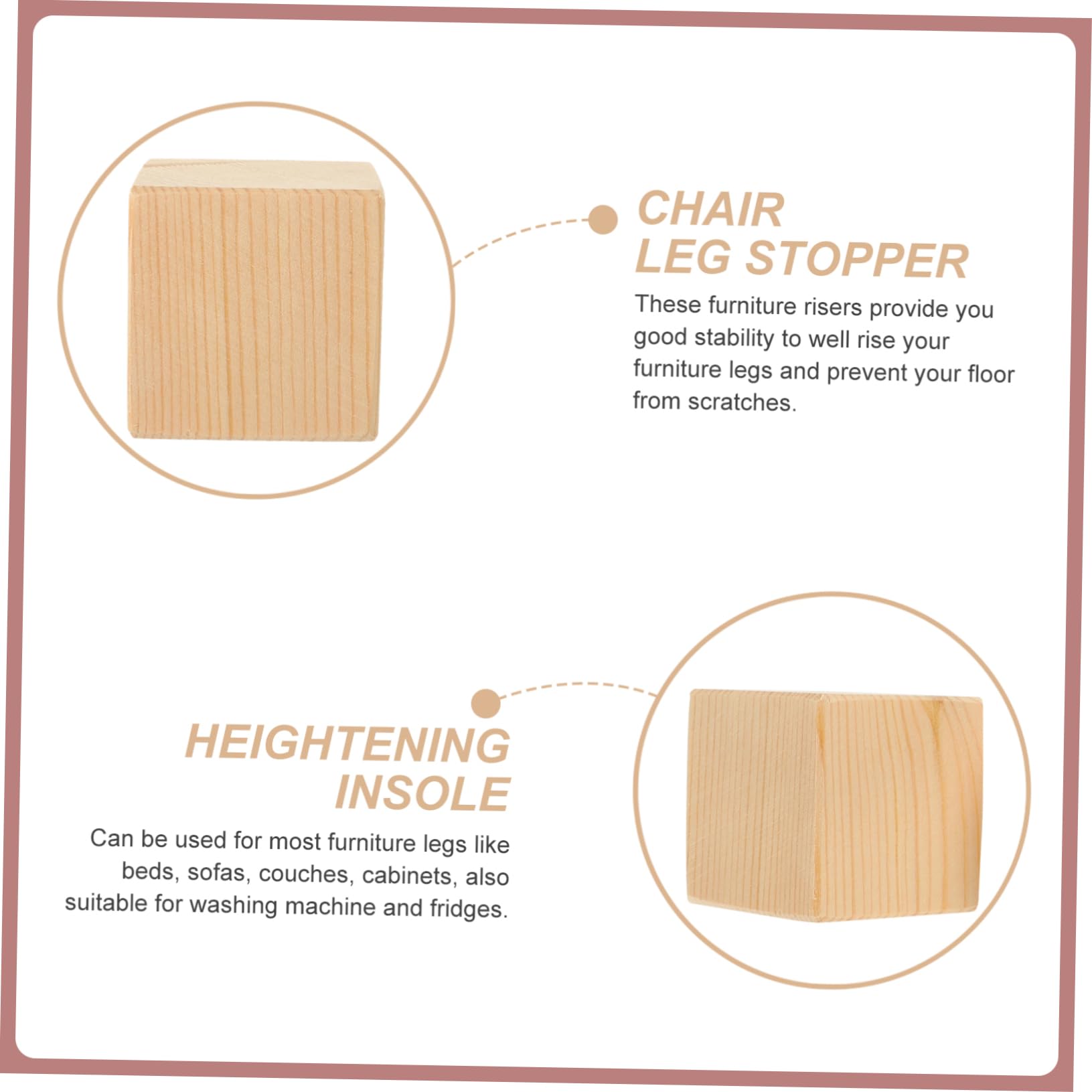 LALAFINA 6pcs Heavy Duty Furniture Risers - Blocks for Raising Sofa Bed Desk and Scratch-Resistant Support for Home Furniture