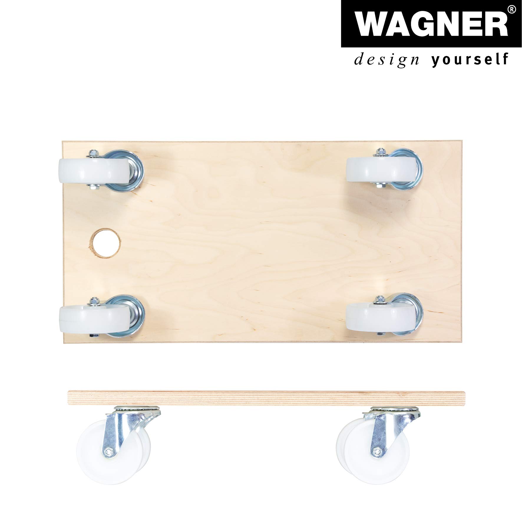 WAGNER Design Yourself Chariot de Transport MM 1127 I 59 x 30 cm - Charge 500 kg - Plateau multiplex 24 mm - Trou de Transport - pour Objets encombrants, équipements et Meubles certifié FSC-20112701
