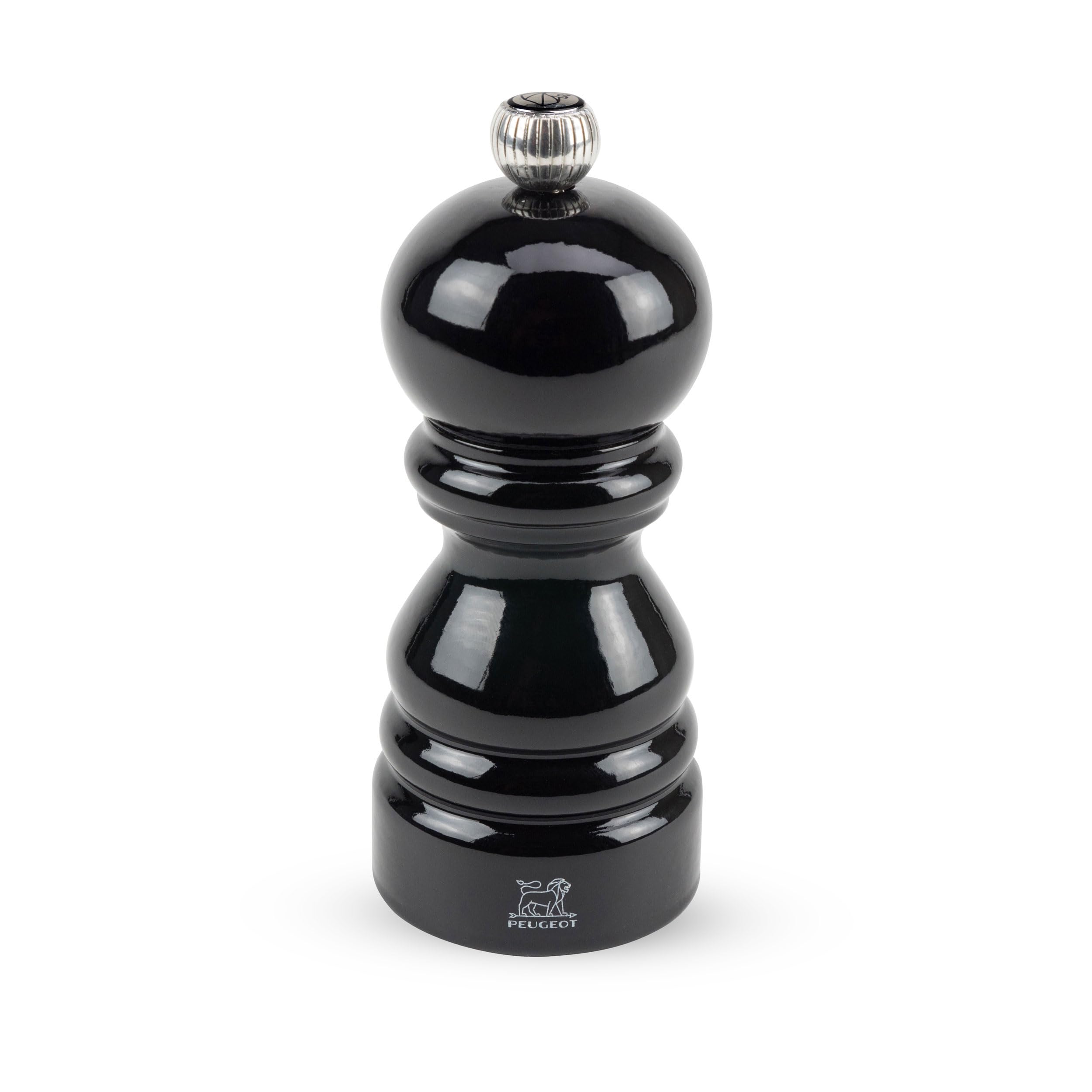 PEUGEOT - Paris 12 cm Pepper Mill - Classic Grind System - Made with PEFC Certified Wood - Lifetime Guaranteed Mechanism - Made in France - Black Lacquer Colour