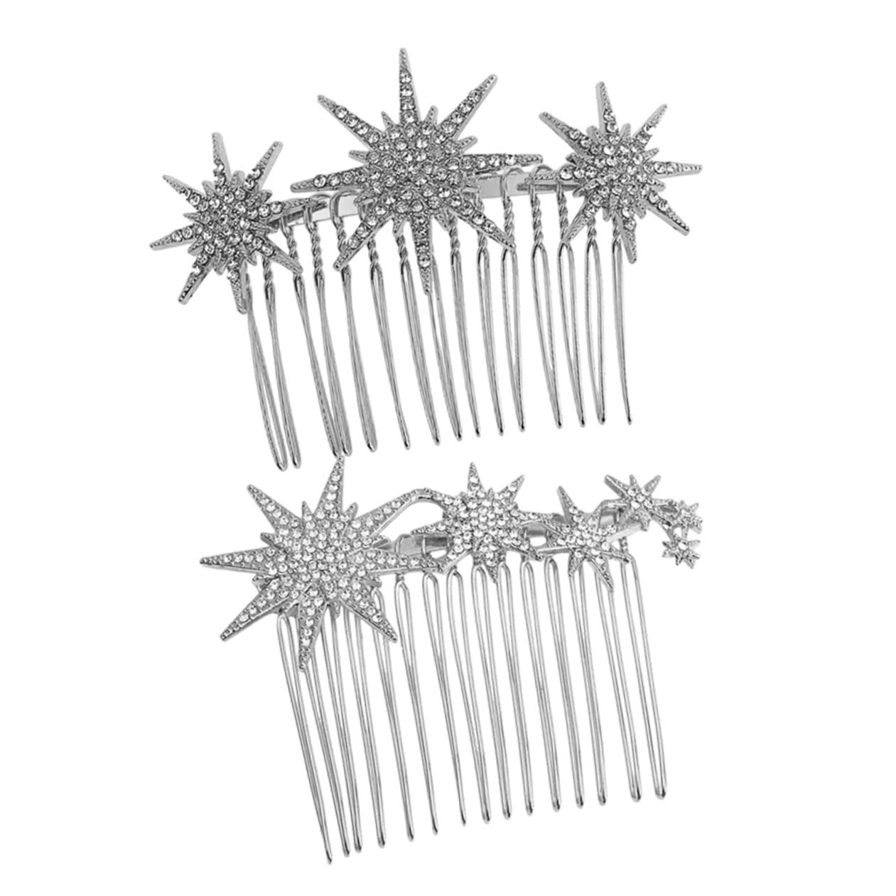 minkissy 10 Pezzi Pettine Per a Fiocco Di Neve Pettine Per Da Sposa Fermaglio Per Con Strass Laterale a Stella Fermagli Per Pettini Mancare Lega Metallo