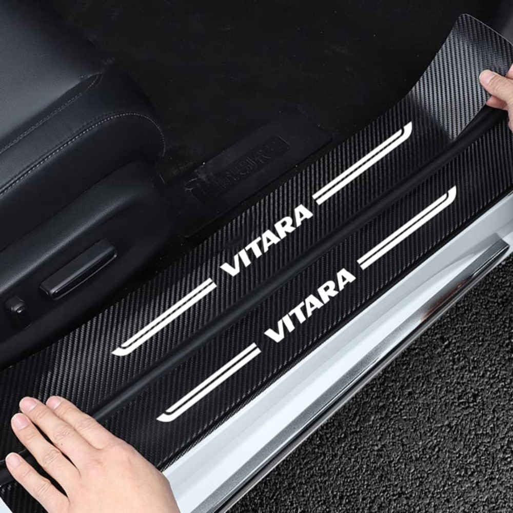 5 stuks auto dorpelbeschermers voor Suzuki Vitara 2015-2024, anti-kras drempelrand beschermende sticker lakbeschermingsfolie accessoires