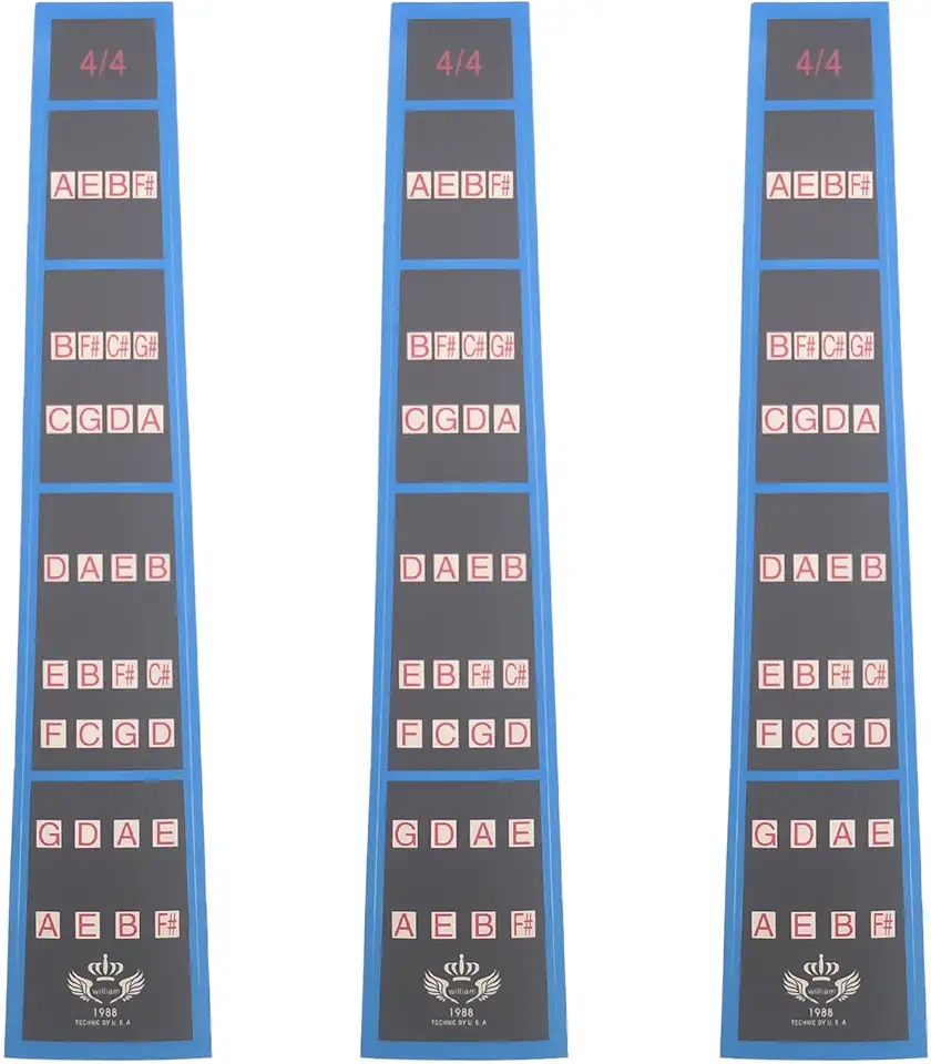 3 peças de guia de dedo de violino 4/4 adesivos de notas de escala de violino, adesivo de dedo para iniciantes de violino para aprendizagem em escala
