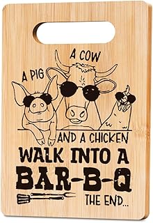 Funny Charcuterie Board BBQ Barbecue Cutting Board Decor Gifts for Fathers Day Birthday Gifts for Men Meat Lover Gift for Dad Kitchen Accessories Bamboo Decorative Cutting Boards for Kitchen