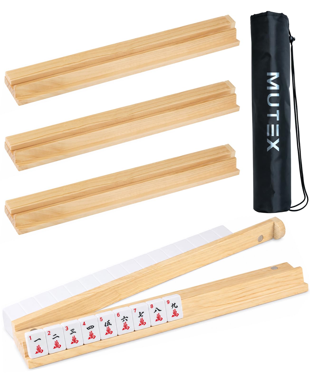 Amazon.com: MUTEX American Natural Wooden Mahjong Racks with