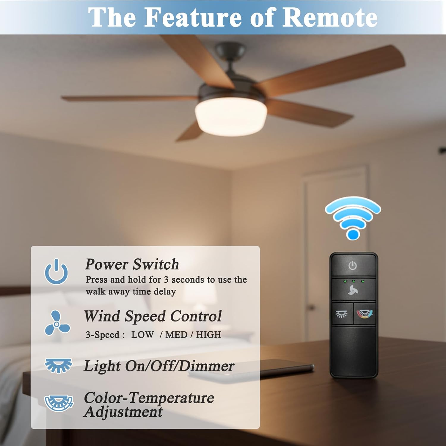 TX028C-S Ceiling Fan Remote Control for Hampton Bay, 3 Speeds with Light Dimmer & Color Temperature Adjustment, Replacement for Hampton Bay Home Decorators Collection A25-TX028C-S (Remote Only)