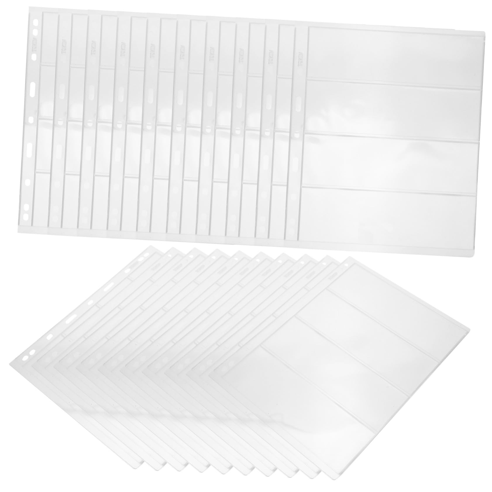 Album per Francobolli 20 Fogli in Pvc per Quaderno ad Anelli | Pagine Trasparenti a 4 File, Formato Standard a 9 Fori, per Raccolta e Archiviazione Ordinata