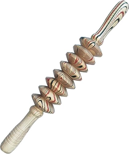 Ctwctr Herramientas de masaje de terapia de madera, rodillo de masaje manual para escultura corporal, kit de maderoterapia, palo de madera de guasha