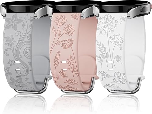 Miniatura 1 de Correas grabadas con flores compatibles con Samsung Galaxy Watch 654 1.575 in 1.732 in5 Pro 1.772 inWatch 64 Classic 1.693 in 1.850 in 1.654 in