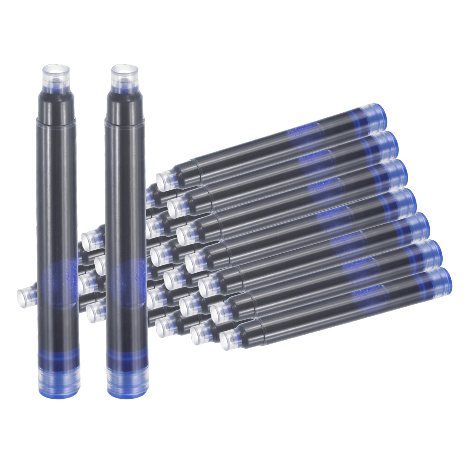 PATIKIL Fountain Pen Ink Cartridges 2.6mm Bore Diameter Blue Ink 30Pcs