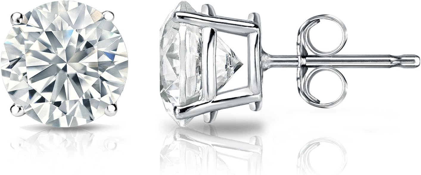 GIA Certified Platinum Round Diamond Stud Earrings 4-Prong (1.70 cttw, H-I Color, VVS2-VS1 Clarity)