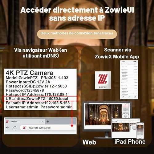 zowietek 4K PTZ Camera, Native NDI|HX3, ZowiePTZ, 25X, SDI/HDMI/USB – vue 6