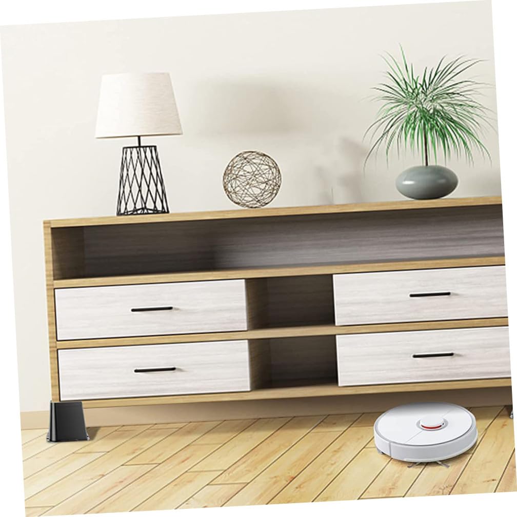 Elevadores para Patas de Sofá y Cama, 4 Piezas, Material PP Negro, Altura Ajustable y Diseño Estable para Muebles en Hogar
