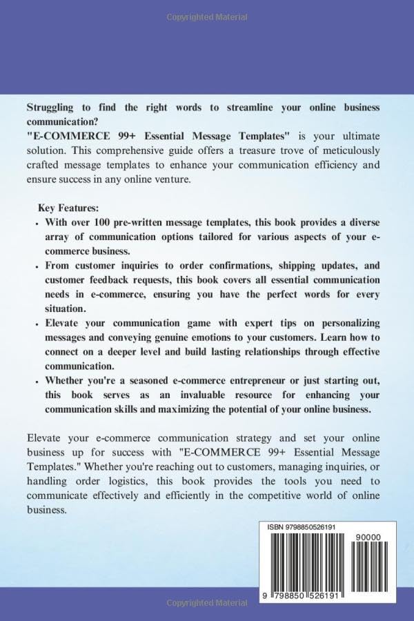Miniatura 2 de E-COMMERCE 99+ Essential Message Templates Streamline Communication for Success in Any Online Business (Essential Communication Series 99+ Message