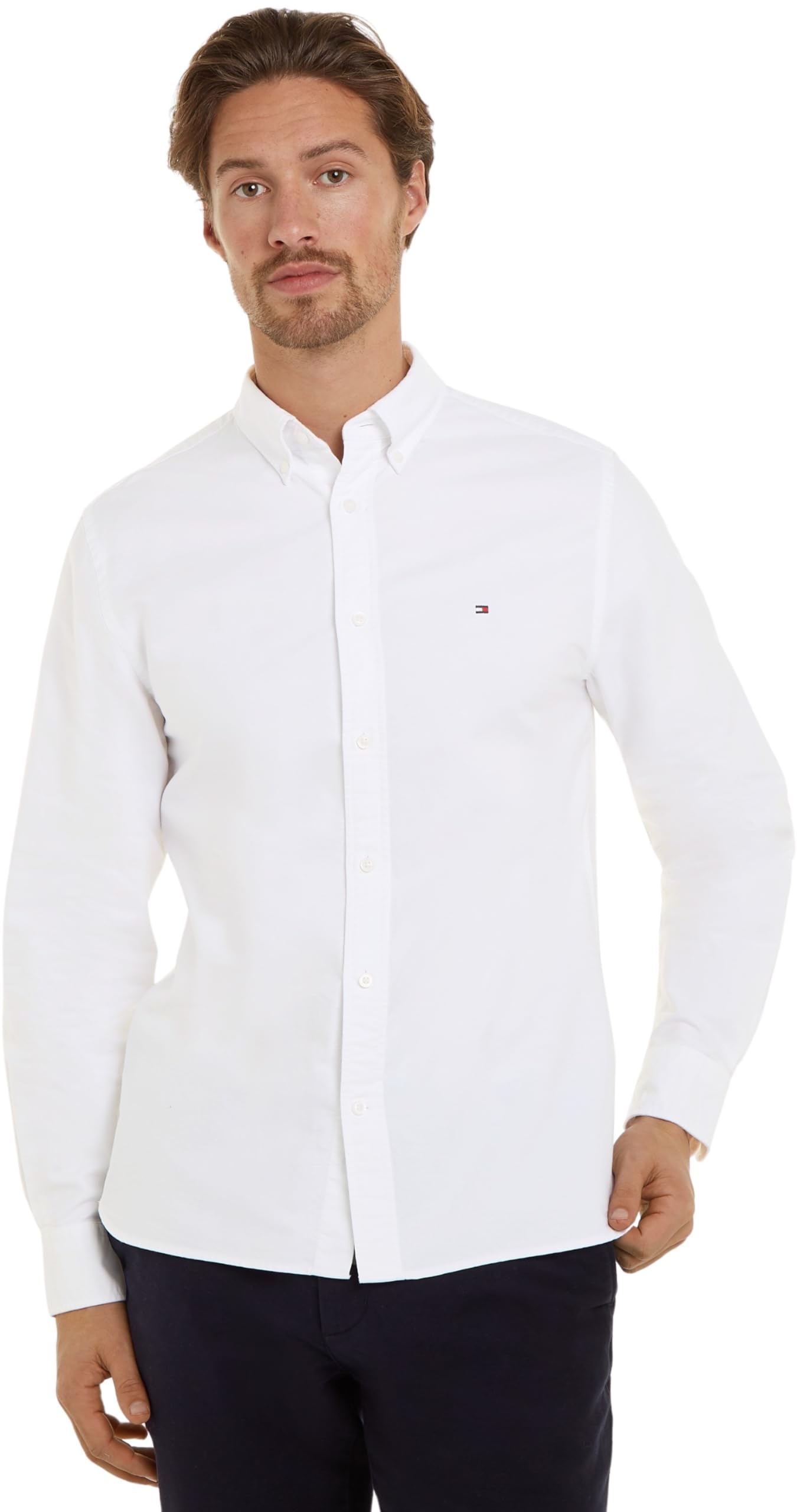 Tommy Hilfiger Camisa de Manga Larga Hombre Oxford Shirt