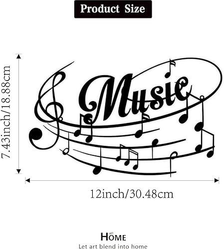 Miniatura 3 de Sanshaoye Letrero de metal con notas musicales para decoración del hogar, decoración de notas musicales colgantes para salas de música, estudios y