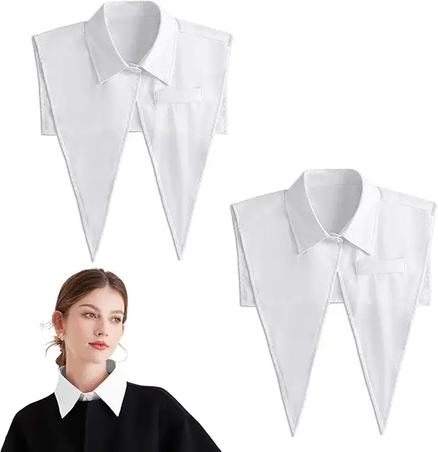 Detachable Lace Collar for Women's Blouse - Business Navy Style