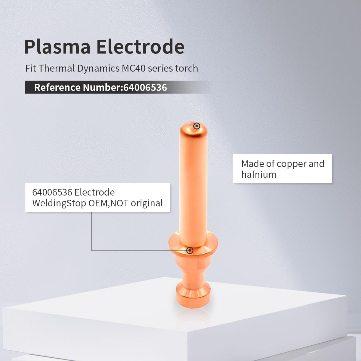 WeldingStop Pack-10 Plasma Cutting Electrode 64006536 & Nozzle 64006533 Tip 10-40A for Thermal Dynamics MC40 Torch
