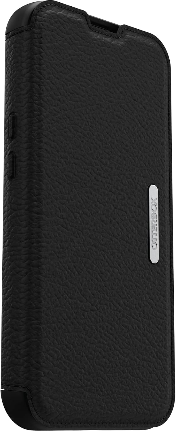 OtterBox Strada Case for iPhone 13 Pro, Shockproof, Drop Proof, Premium Leather Protective Folio with Two Card Holders, 3X Tested to Military Standard, Black, No Retail Packaging