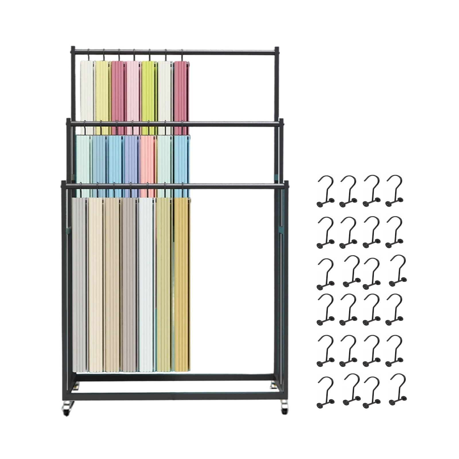 Présentoir à échantillons de tissu pour éviter les plis des écharpes