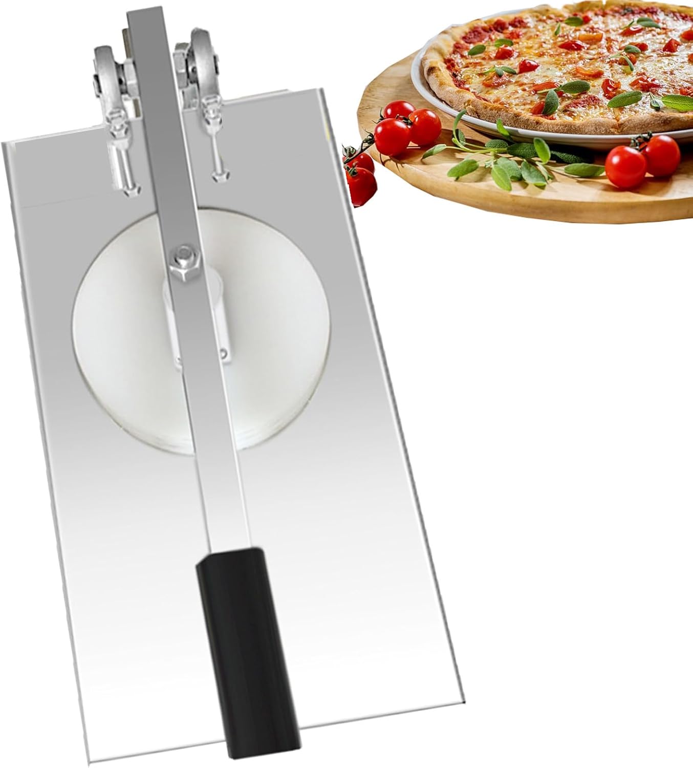 Hand Pressed Dough Press Machine, Commercial Pizza Press with Extension Rod, Multifunction Pizza Dough Press Machine with 12-18cm Disc, Suitable for Western Food Shops, Pastry Shops,14CM