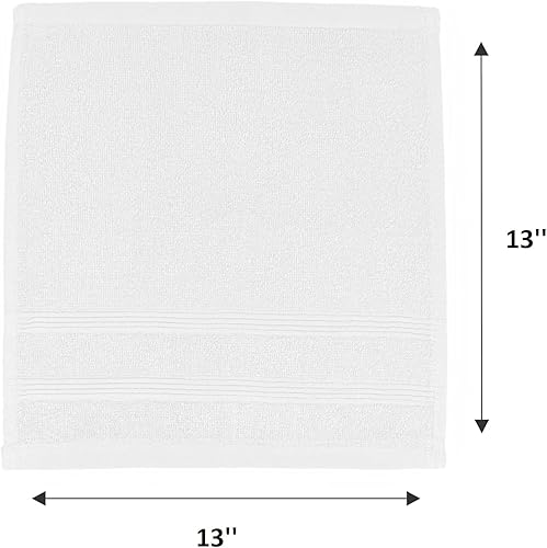 Miniatura 9 de Kaufman - Juego de 144 paños de baño de alta calidad (13 x 13 pulgadas), 100% algodón hilado en anillo, altamente absorbentes, duraderos y ultra