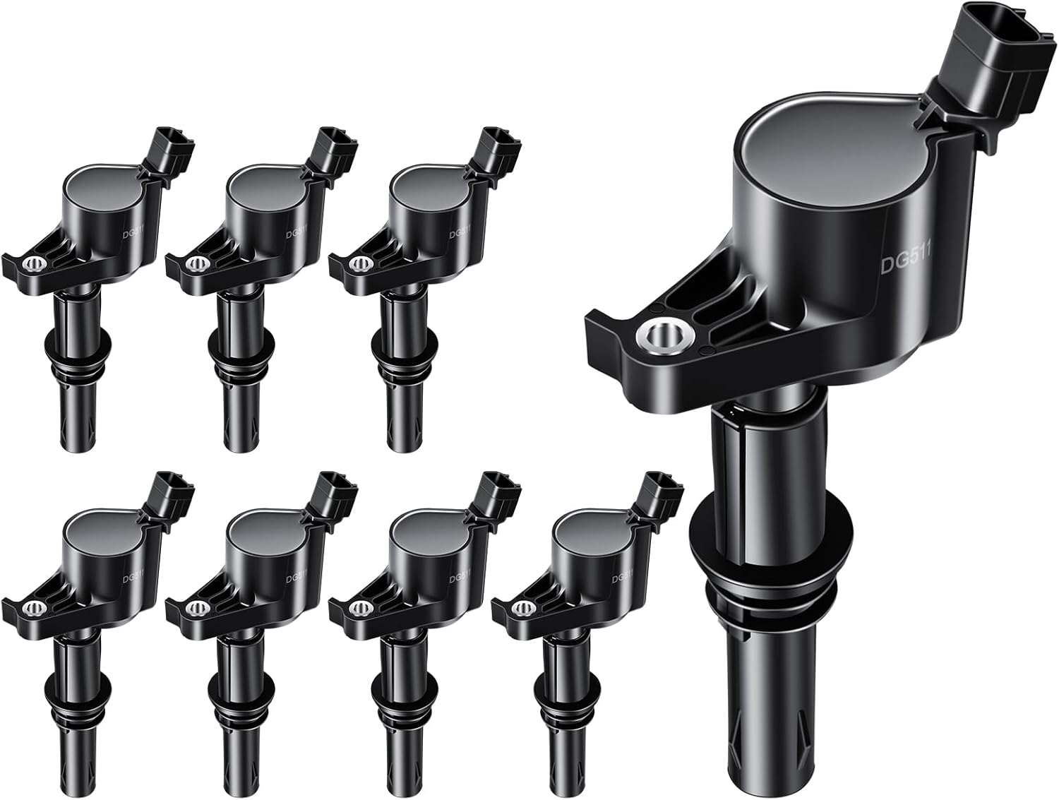 Ignition Coils Pack DG511 Fits for Ford F-150 F-250 F350 Super Duty Expedition Explorer E-150 E-250 E-350 Mustang V6 V8 V10 2004-2013, Fits for Lincoln Navigator Town Car, Set of 8
