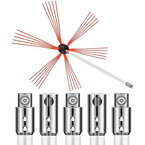Miniatura 9 de VEVOR Kit de barrido de chimenea de 20 pies de longitud, kit de cepillo para chimenea con 6 varillas flexibles de nailon, kit de limpieza de