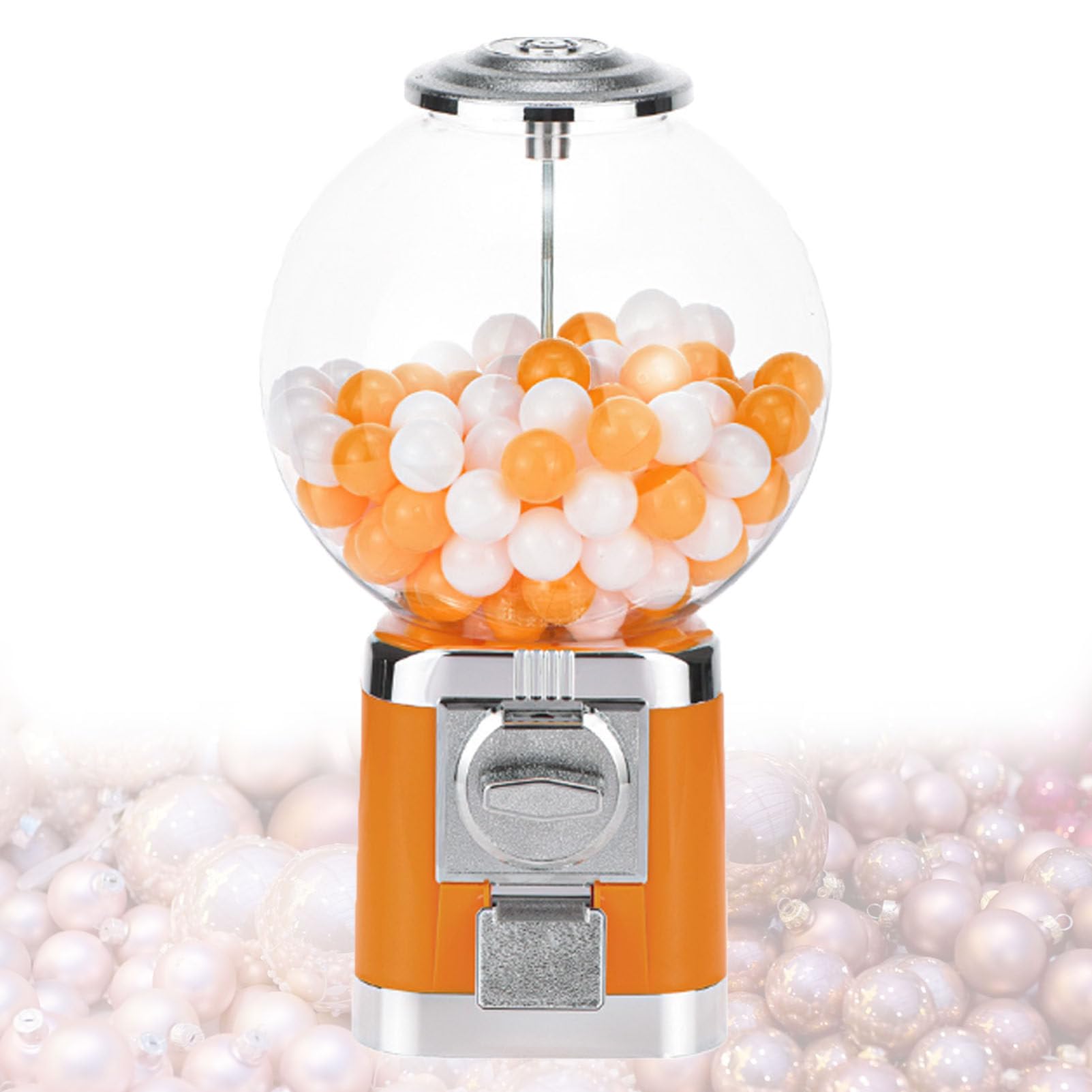Zowdrix Orange Capsule Vending Machine, Gumball Machine,1.26In Ball Bulk Vending Machine, Automatic Capsule Vending Machine For Retail Stores