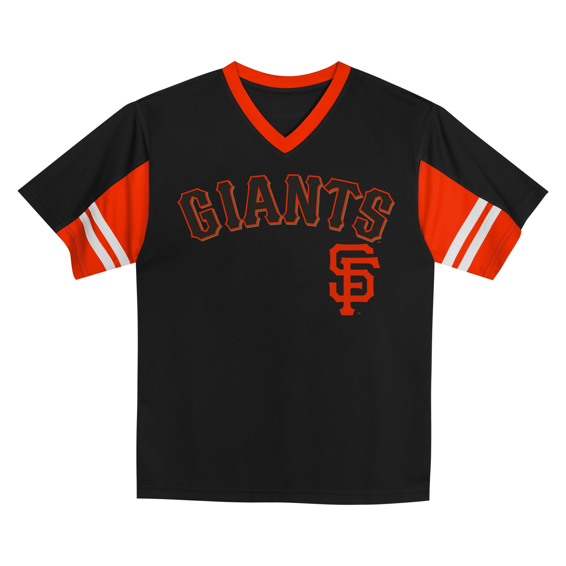 MLB Toddler 2T-4T Officially Licensed Team Color Primary Logo Baseball Fashion Top V-Neck Jersey — view 26