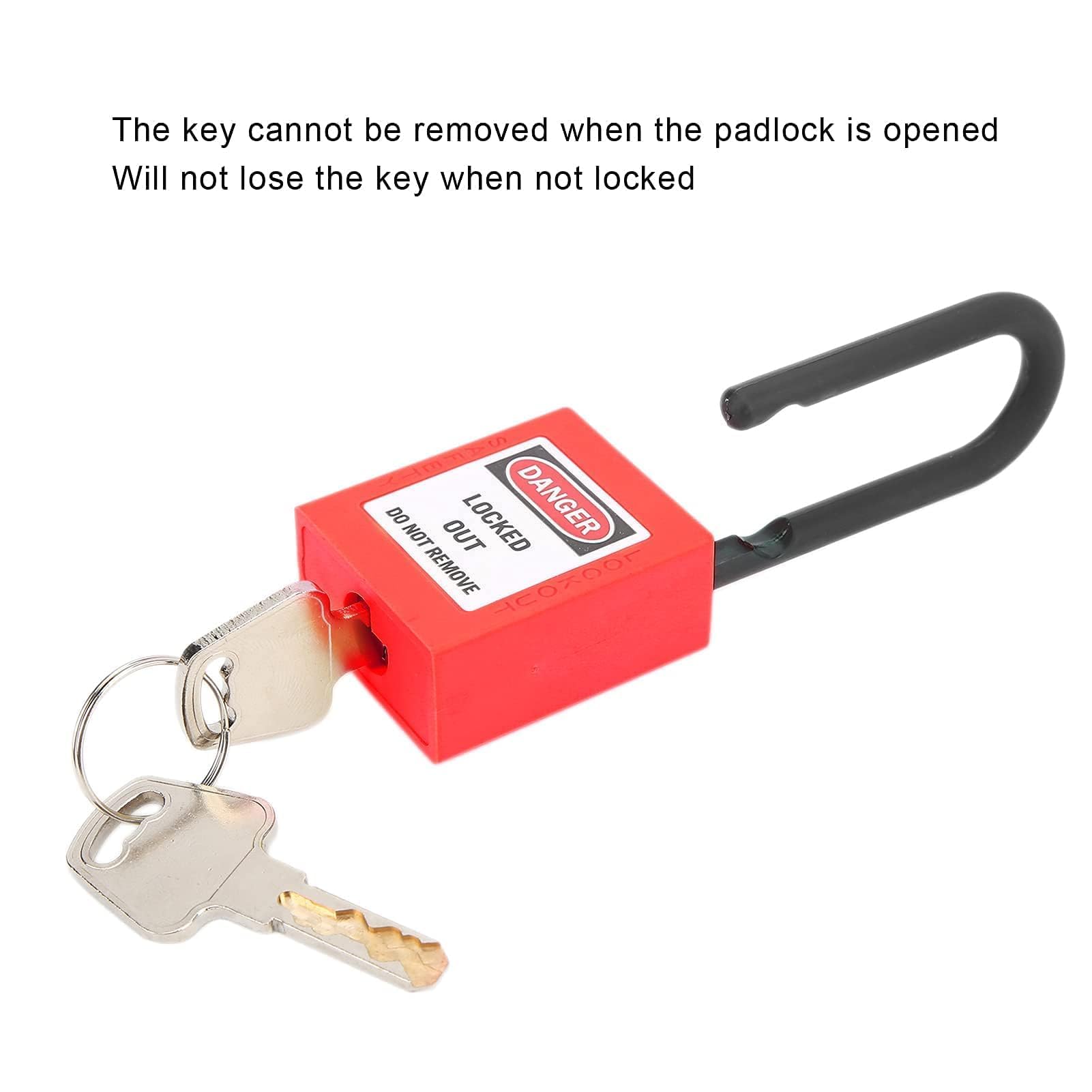 Lockout Lock 38mm, 10 Set Lockout Tagout Lucchetto Strumento di Sicurezza Lucchetti di Sicurezza Elettrica per Fabbriche (Rosso)