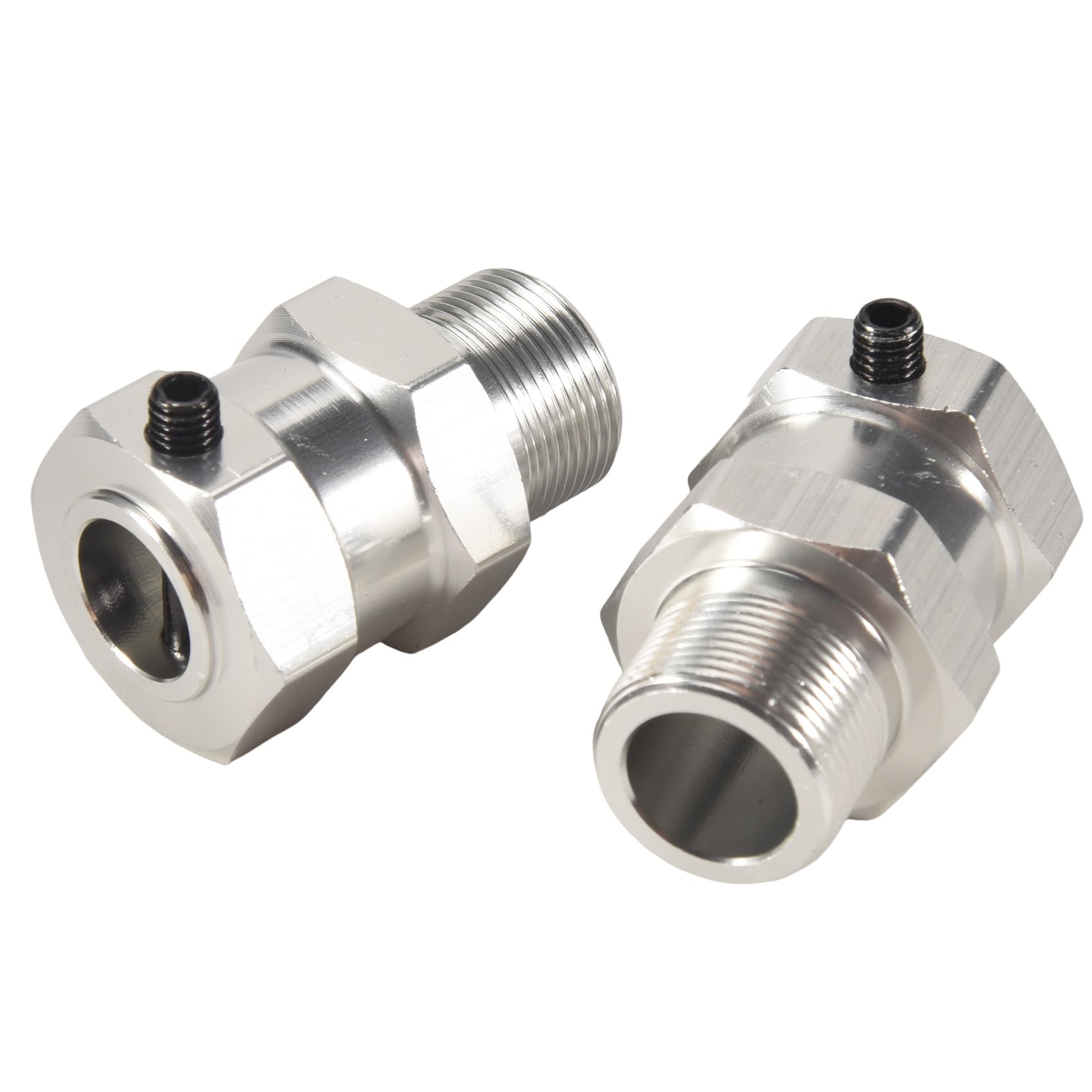 Jaywool Silver Upgrade Hex Hub Set For 1/5 Km Rovan Baja 5B Rc Car Parts-Rear