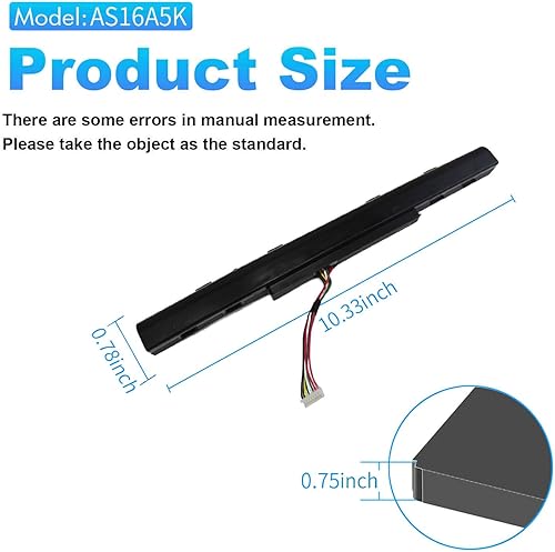 Miniatura 3 de AS16A5K AS16A8K 4ICR19/66 Batería para Acer Aspire E15 E5-575 N16Q2 E5-576G E5-575G E5-475 F5-573 E5-575-52JF E5-575-33BM E5-33BM E5-575-33BM E5