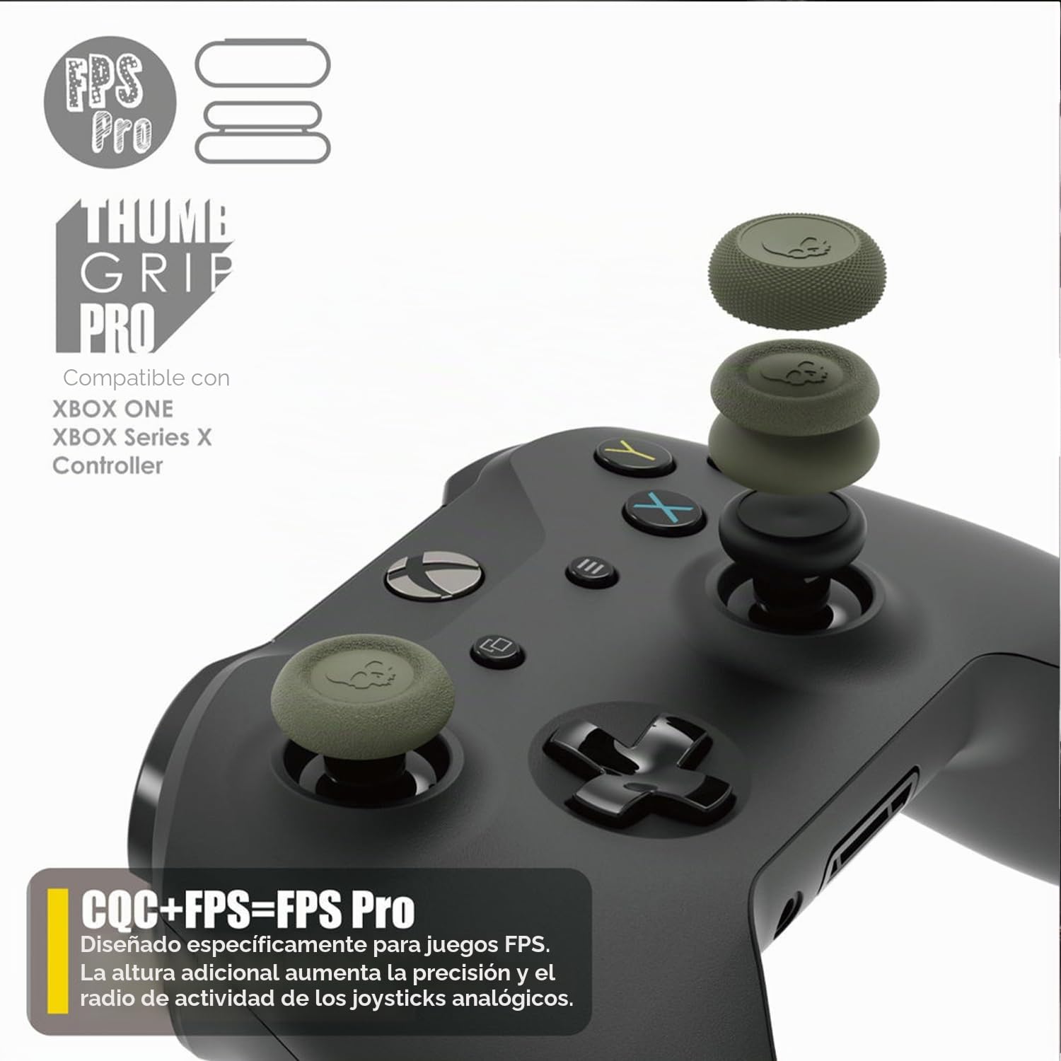 Skull & Co. Skin, CQC and FPS Thumb Grips Joystick Cap Analog Stick Cover for Xbox (XSX/XB1) Controller - Black, 3Pairs(6pcs)
