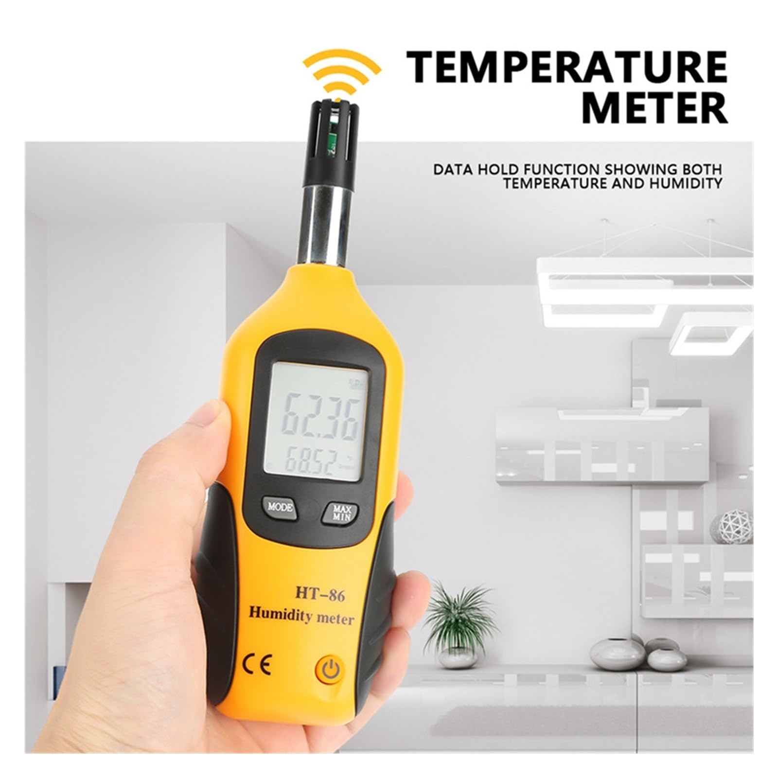 Termómetro higrómetro digital portátil con retroiluminación - HT-86, medidor de humedad y temperatura for uso industrial y de laboratorio