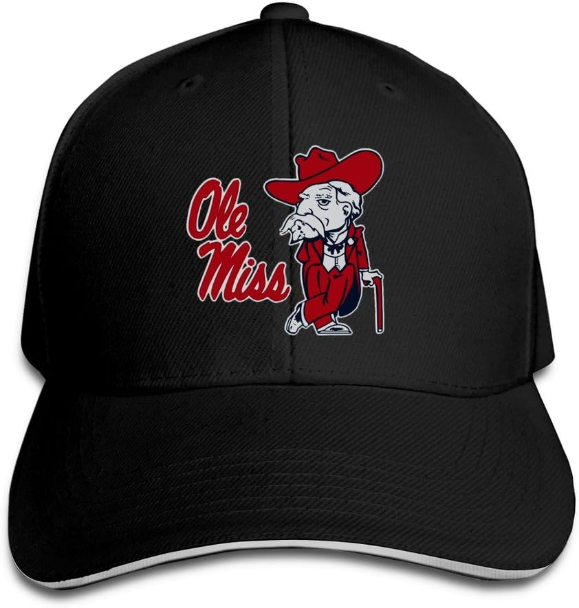 BOoottty University of Mississippi Sports Ole Miss Rebels Logo Flex Baseball Cap Black