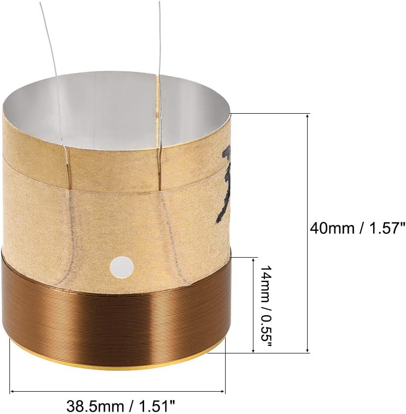 uxcell 2pcs 38.5mm 1.5" Woofer Voice Coil 2 Layers Round Copper Wire Bass Speaker Replacement - Image 2
