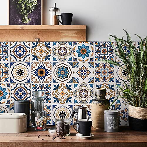 Moroccan Tile Stickers for Kitchen 24 pcs Bathroom Self Adhesive Wall